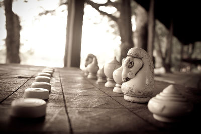 Close-up of chess pieces