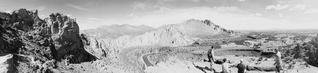 Panoramic view of mountains against sky