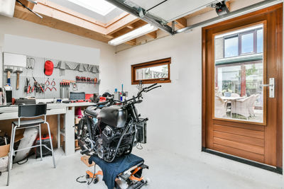 Interior of home garage