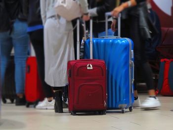 Low section of people at airport