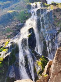 Scenic view of waterfall