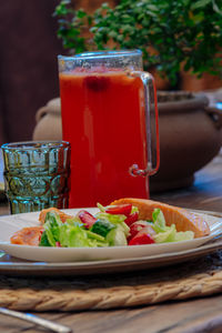 Close-up of food on table