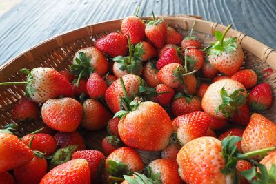 Close-up of strawberries in basket