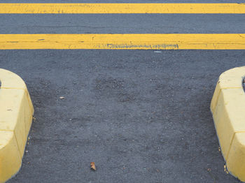 Low section of person on road