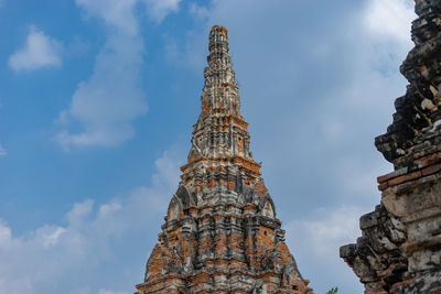 Low angle view of temple building against sky