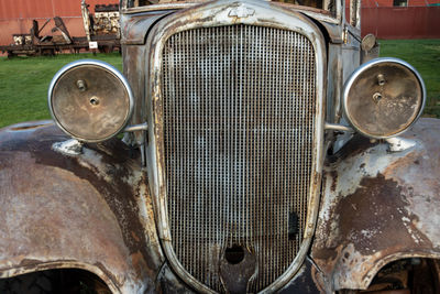 Close-up of rusty car