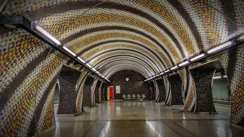 View of empty subway tunnel