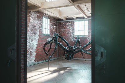 Bicycle in abandoned building