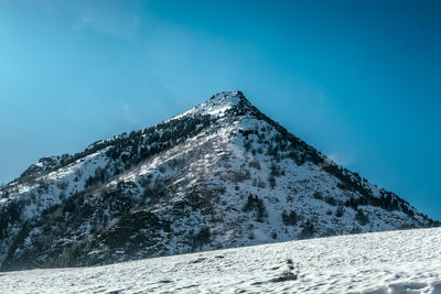 Scenic view of snowcapped mountain against sky