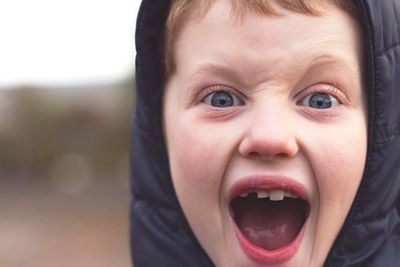 Portrait of boy shouting