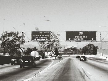 Road sign on road