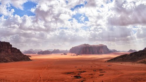 Scenic view of desert against sky