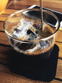 Close-up of coffee on table