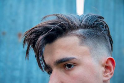 Front view of male hair cut