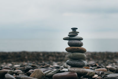Stack of stones on beach
