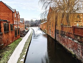 Canal amidst buildings against sky