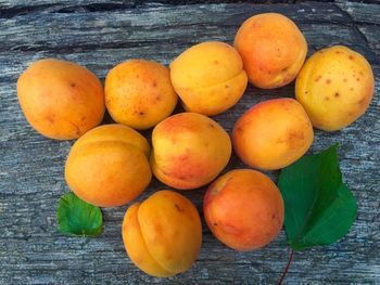 High angle view of fruits on table