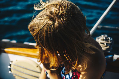 Close-up of woman with blond hair