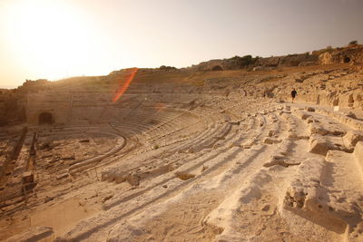 Amphitheater against clear sky