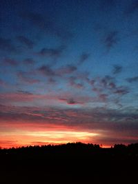 Silhouette of landscape against dramatic sky