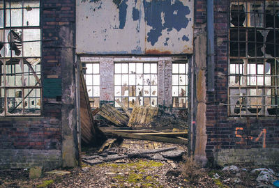 Interior of abandoned building