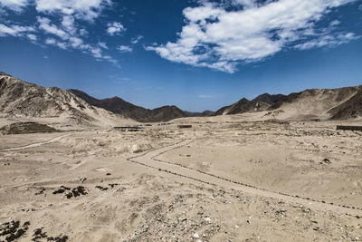 Scenic view of desert against sky in caral