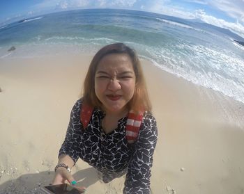 Portrait of woman on beach