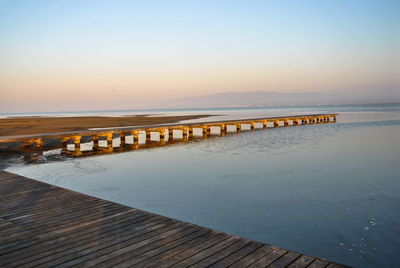 Title walkway on the beach trabucador del delta del ebro,tarragona