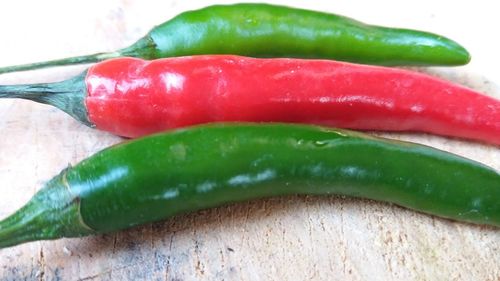 Close-up of green chili peppers