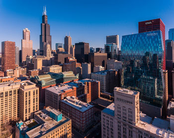 Aerial view of buildings in city