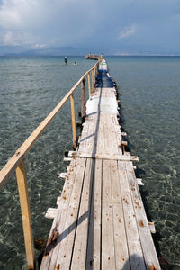 Pier over sea against sky