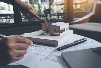 Man working on table