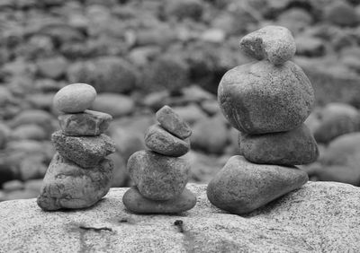 Close-up of stones on beach