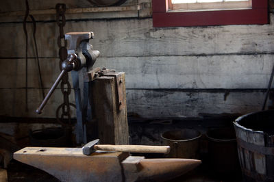 Close-up of rusty machine