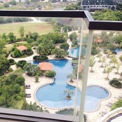 High angle view of swimming pool