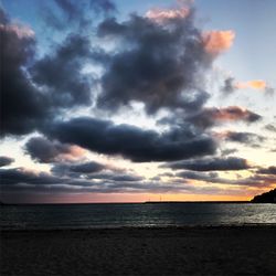 View of sea against cloudy sky