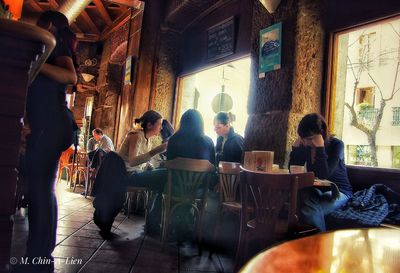 People sitting in restaurant