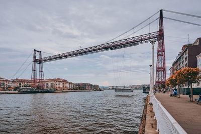 Bridge over river against sky