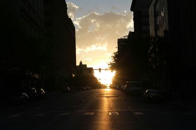 City street at sunset