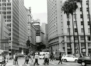 People on street in city