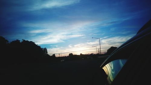 View of road at sunset