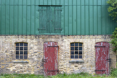 Closed door of old building