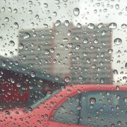 Full frame shot of raindrops on window