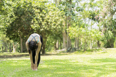 Woman practicing yoga