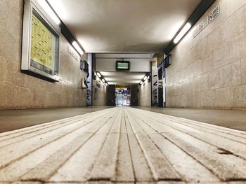 Surface level of empty subway