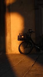 Bicycle against wall