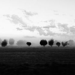 Scenic view of landscape against cloudy sky