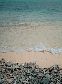 High angle view of beach