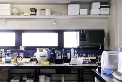 Inside a biology laboratory front view