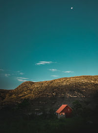 Scenic view of landscape against blue sky